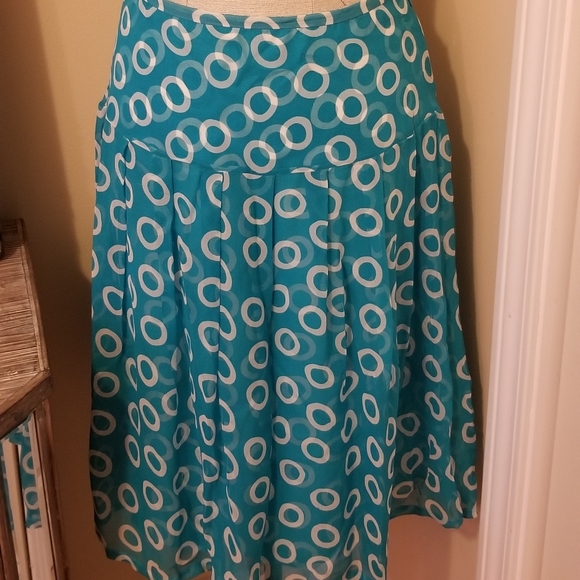 Fiori di Zucca silk aqua skirt size medium - Picture 1 of 4